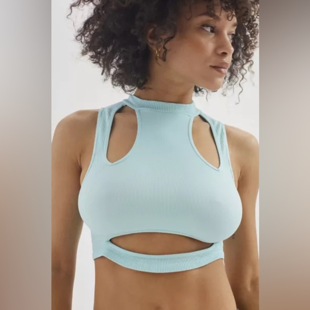 Urban Outfitters Cut-Out Sky Blue Crop Top